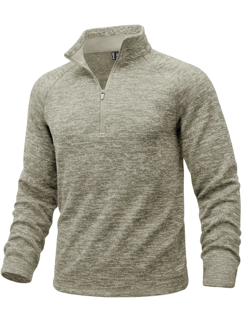 TACVASEN Mens Quarter Zip Pullover Long Sleeve Fleece Golf Sweatshirts Winter Warm Breathable Stretchy Daily Casual Shirts