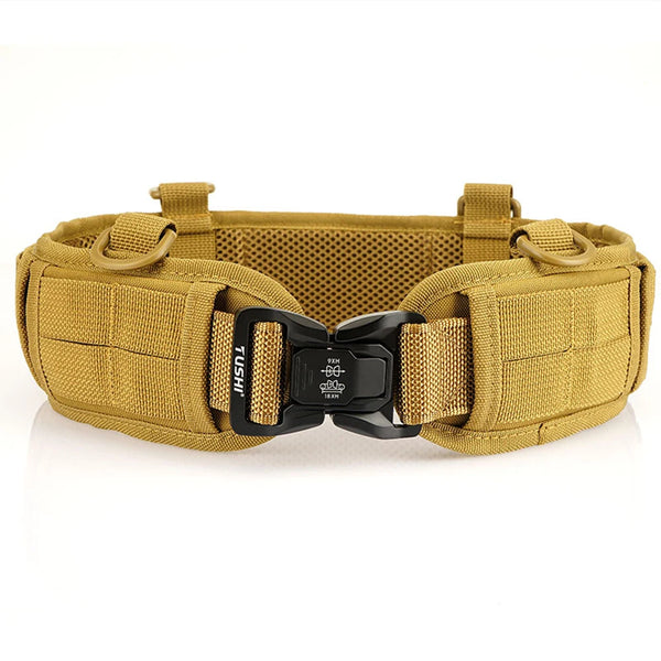 TUSHI New Sports Combat Belt Quick Release Tactical Belt Alloy Fishing belt Men's Canvas Waistband Outdoor Hunting Hiking Tools