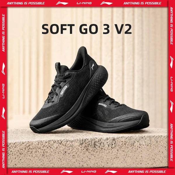 ស្បែកជើងបុរស Li-Ning SOFT GO 3 V2 របៀបរស់នៅ COMFOAM មានខ្យល់ចេញចូលបាន ឆ្លុះពន្លឺ ទាន់សម័យ ស្បែកជើងធម្មតា LiNing ស្បែកជើងដើរប្រចាំថ្ងៃ AGLW027