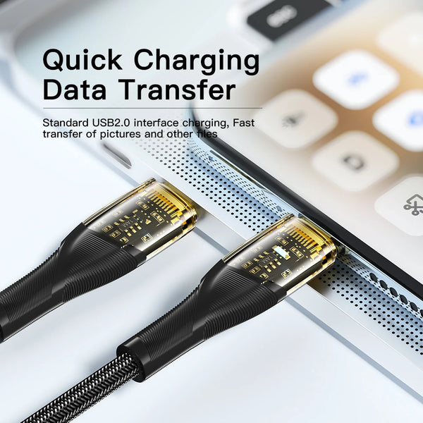ខ្សែសាក Essager 100W USB-C ទៅ USB C PD សាកលឿនសម្រាប់ Macbook iPad Samsung Huawei Xiaomi POCO 5A Type-C