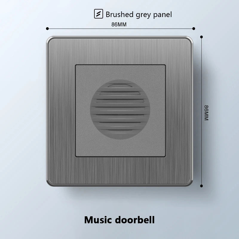 Wall Doorbell Switch Reset Push Button Wire drawing Panel,EU/UK/US/Standard Home hotel doorbell Automatic reset button switch 86