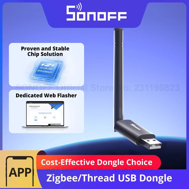 SONOFF Dongle Lite MG21 Zigbee/Thread USB Dongle Dongle-LMG21 EFR32MG21 Compact Size 65% Smaller than ZBDongle-E Cost-Effective