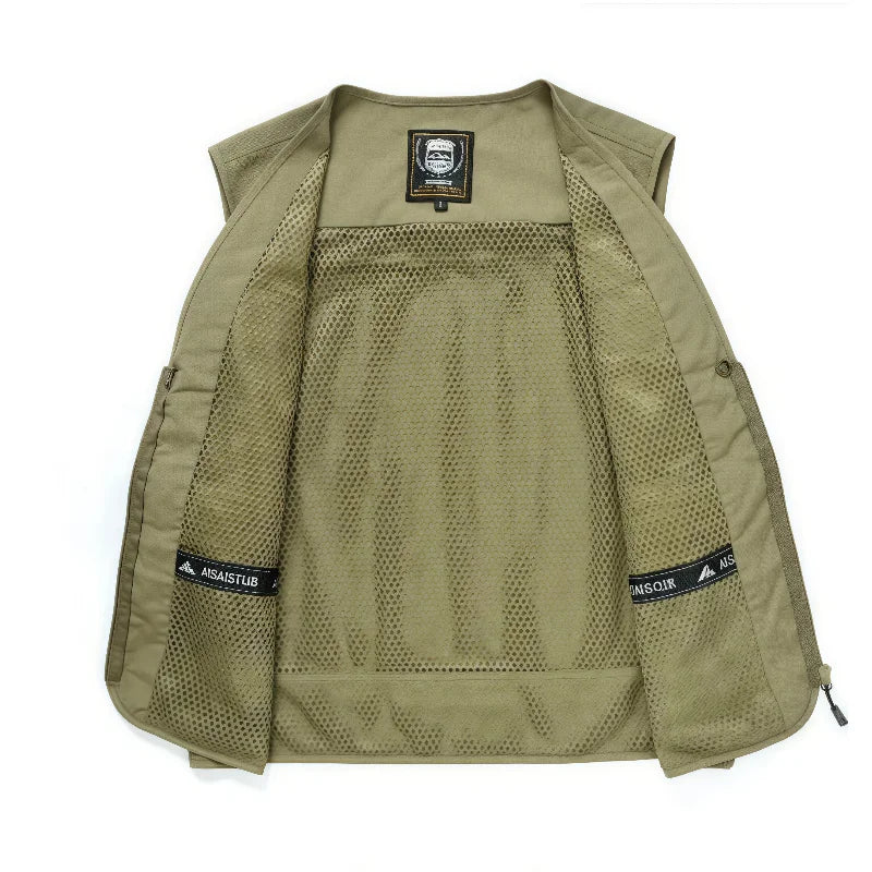 New Outdoor Casual Fashionable Versatile Men's Sleeveless Top Comfortable Fit Multi-pocket Breathable Outdoor Fishing Vest