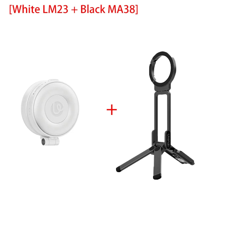 ភ្លើង LED Ulanzi LM23 Magsafe Pocket អាចបត់បាន ភ្លើងវីដេអូ 360 ដឺក្រេ អាចលៃតម្រូវបាន 2500-8500K ពណ៌ពីរ សម្រាប់ទូរស័ព្ទ iPhone 17 16 Android ថតផ្ទាល់