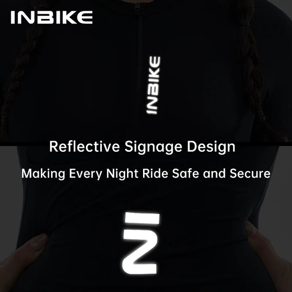 INBIKE Women's Cycling Jerseys Long Sleeve Bike Biking Shirts Moisture-wicking Full Zip with Pockets Road Bicycle MTB Clothing