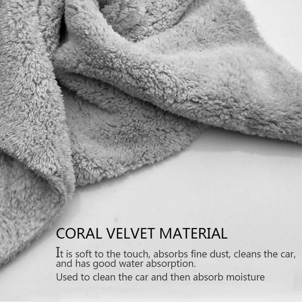 Coral Fleece Microfiber Towel Super Absorbent Car Cleaning Detailing Rag Cloth Auto Care Drying Towels for Car Wash Accessories