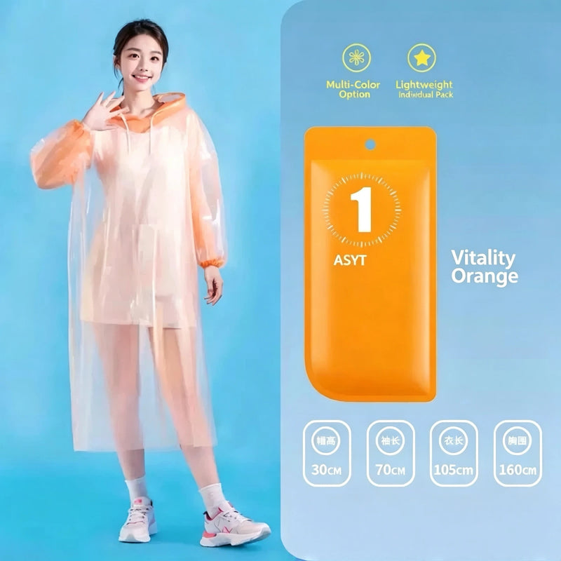 Compressed Disposable Card Raincoat Waterproof Hooded Emergency Poncho For Outdoor Travel