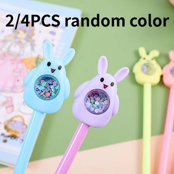 2/4pcs Sparkling Gel Pens - Smooth Black Ink Writing for School & Office Supplies,Festival Supplies.Cute and Creative Design