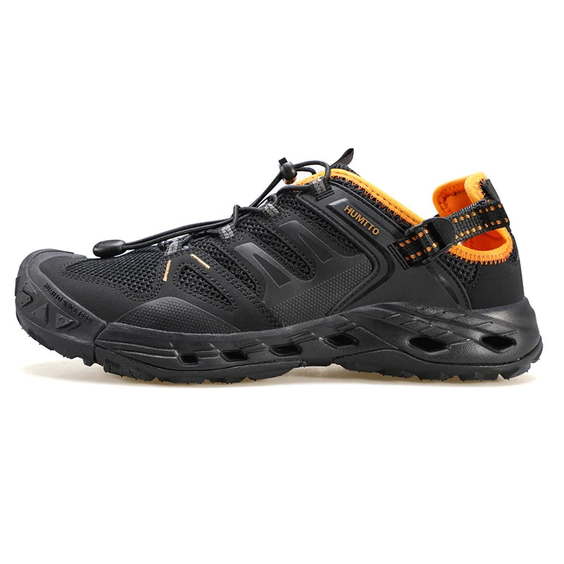 HUMTTO Barefoot Shoes Mens Summer Hiking Shoes for Men Breathable Quick Drying Outdoor Sneakers Trekking Black Beach Sandals Man
