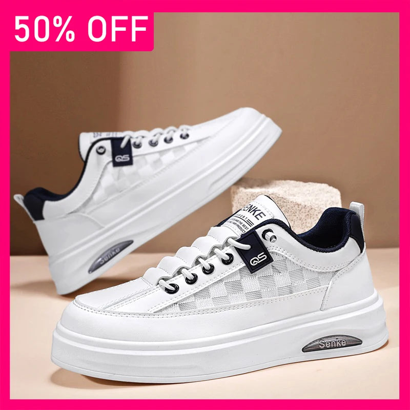 Men Board Shoes Spring New Mesh Breathable Lightweight Soft Sole Anti Slip Youth Fashion Versatile Outdoor Walking Casual Shoes