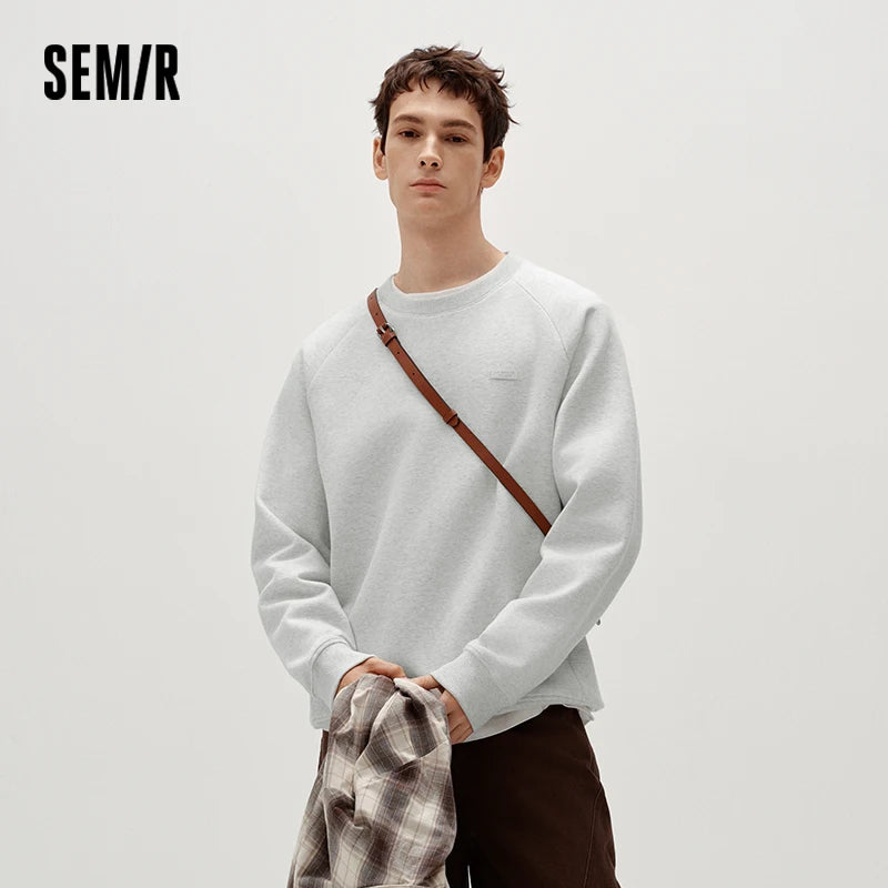 Semir Men Sweatshirt Soft Touch 2026 Winter Casual Style Warm Layer Everyday Wear Clean Silhouette Daily Wardrobe