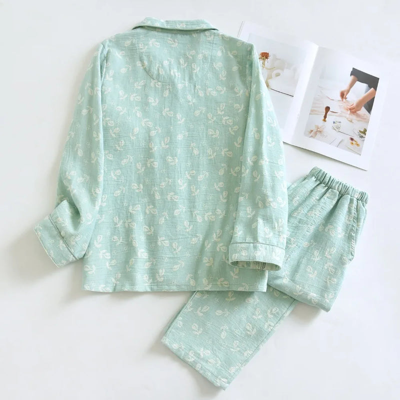 Comfort for Homewear Floral Sleepwear Women Pajama Home Wear Women's Sleeping Clothes Spring Autumn Long Sleeve Loungewear Suit