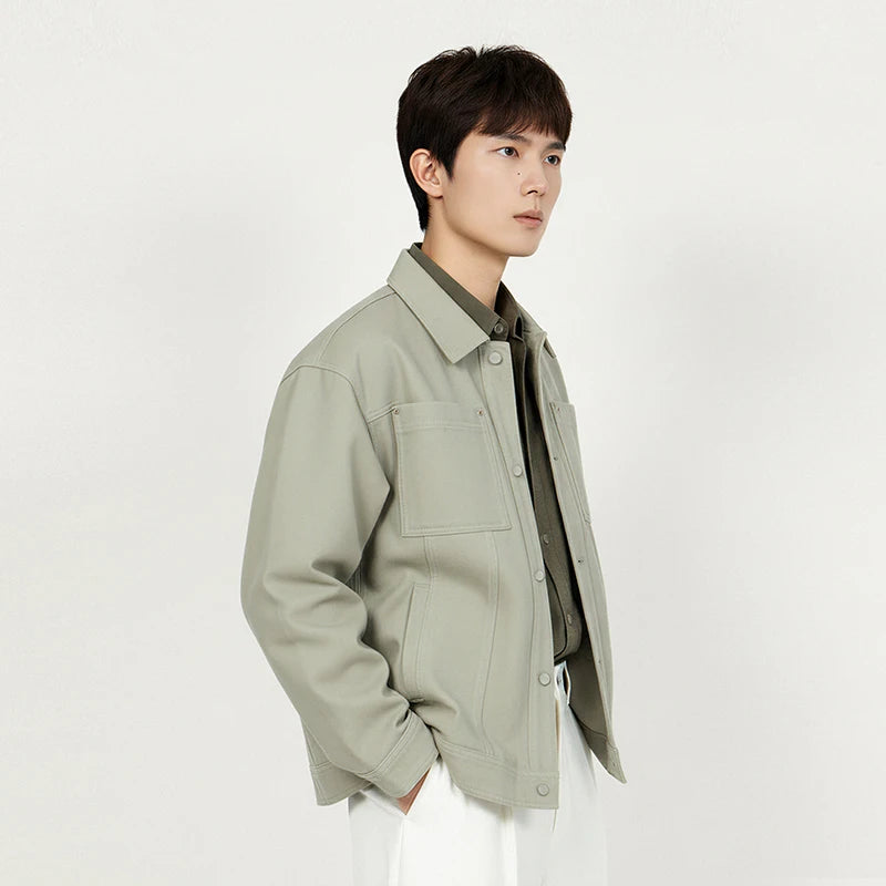 Semir Classic Jacket Men Spring Lapel Fleece Commute Basic Versatile Slightly Loose Structured Silhouette Casual Top
