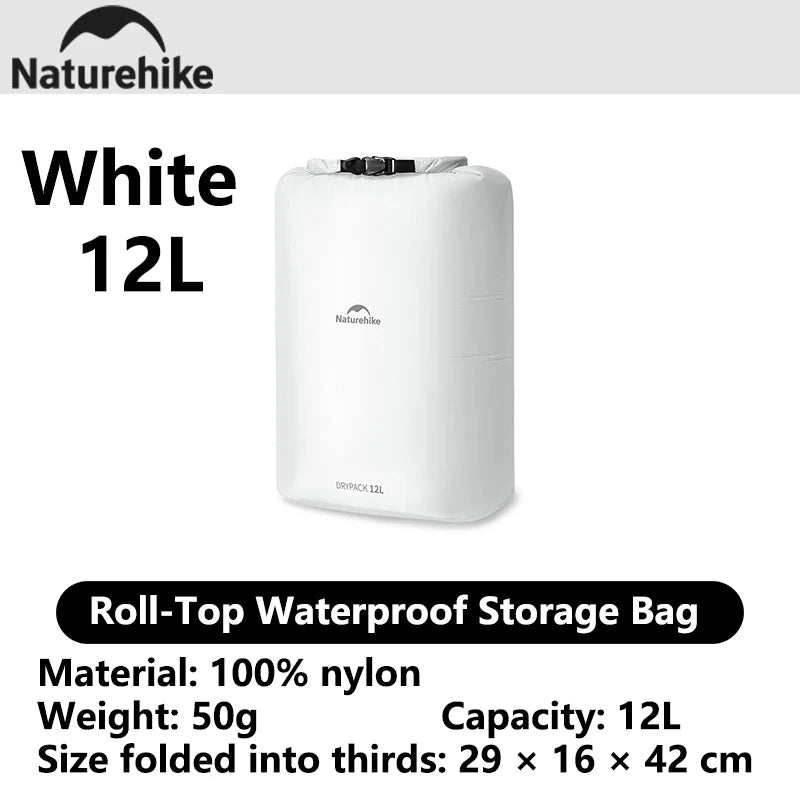 Naturehike 2026 Large New Outdoor Ultralight Roll Top PU2000+ Waterproof Storage Bag Picnic Camping Drinking Water Storage Bag