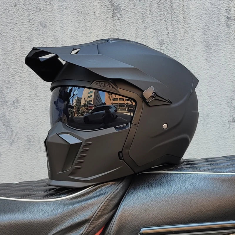 DOT  Certification ORZ Motorcycle Helmet Full Helmet ATV Downhill Motocross Capacete Men Detachable Chin Casco Moto For