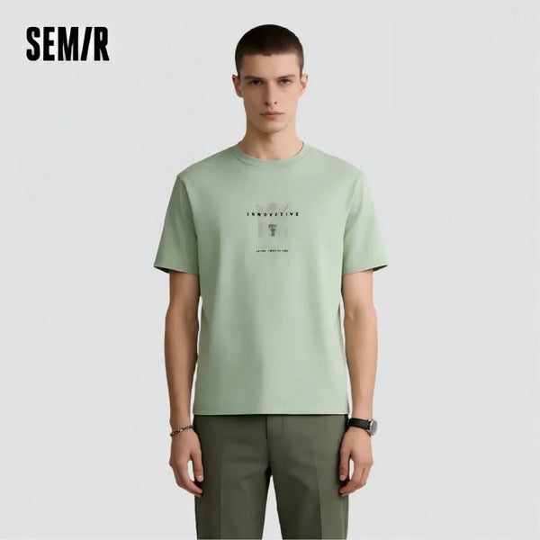 អាវយឺតបុរស Semir ឆ្នាំ ២០២៦ បោះពុម្ពអក្សរជម្រាល វាយនភាពពិសេស ធម្មតា ងាយស្រួលប្រើ ទន់ មានផាសុកភាព ពាក់ប្រចាំថ្ងៃ