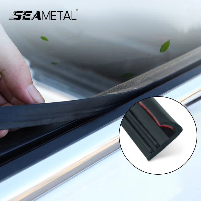 SEAMETAL Car Window Seal Strip Auto Rubber Side Window Filler V Shape Sealing Strips Noise Insulation for Car Window Lift 1/2/4m