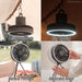 KINSCOTER 10000mAh Camping Tent Fan Multifunctional Rechargeable Desktop Fan USB Outdoor Ceiling Fan with LED Light Lamp