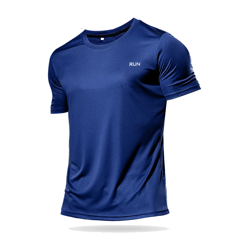 Men's Quick Dry Short Sleeve Sports T‑Shirt Moisture Wicking Round Neck Lightweight Gym Running Training Athletic Exercise Top
