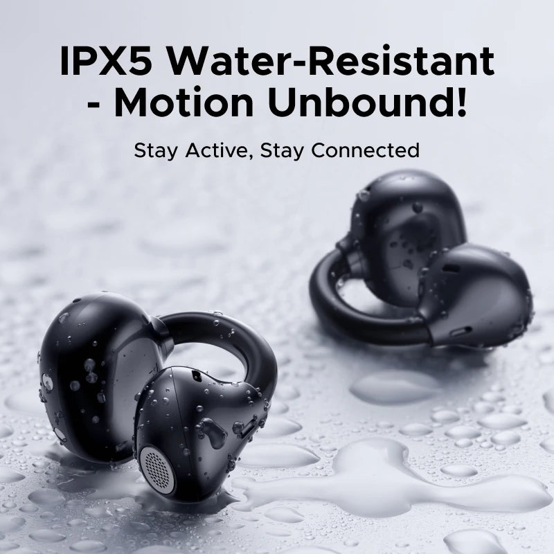 UGREEN ClipBuds Open-Ear Wireless Headphones Bluetooth 6.0 with 4 Mic Clear Call, Earbuds Clip on Earphones 30H Playtime