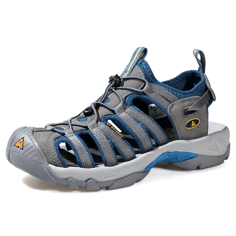 HUMTTO Summer Hiking Shoes Outdoor Sandals for Men Breathable Water Beach Mens Sandals Climbing Quick Dry Trekking Sneakers Man
