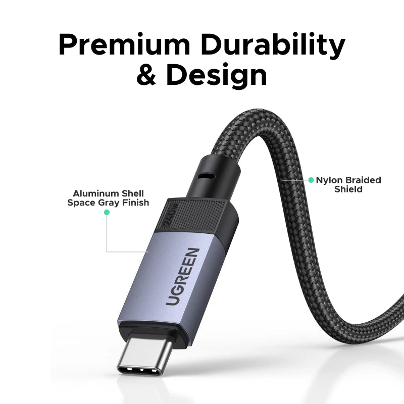UGREEN USB4 USB C to USB C Cable 40Gbps 8K 240W PD3.1 Fast Charging Type C Data Video Cable for MacBook iPhone iPad Monitor Dock