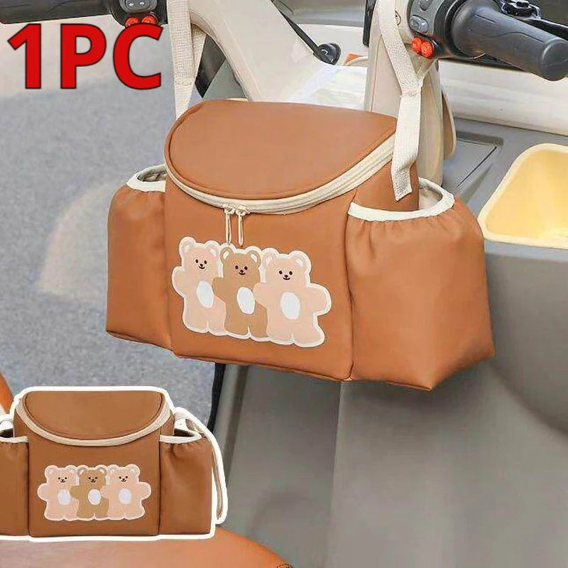 SEAMETAL Large Capacity Electric Bike Storage Bag Multi Functional Bicycle Hanging Bag Waterproof PU for Motorcycle Accessories
