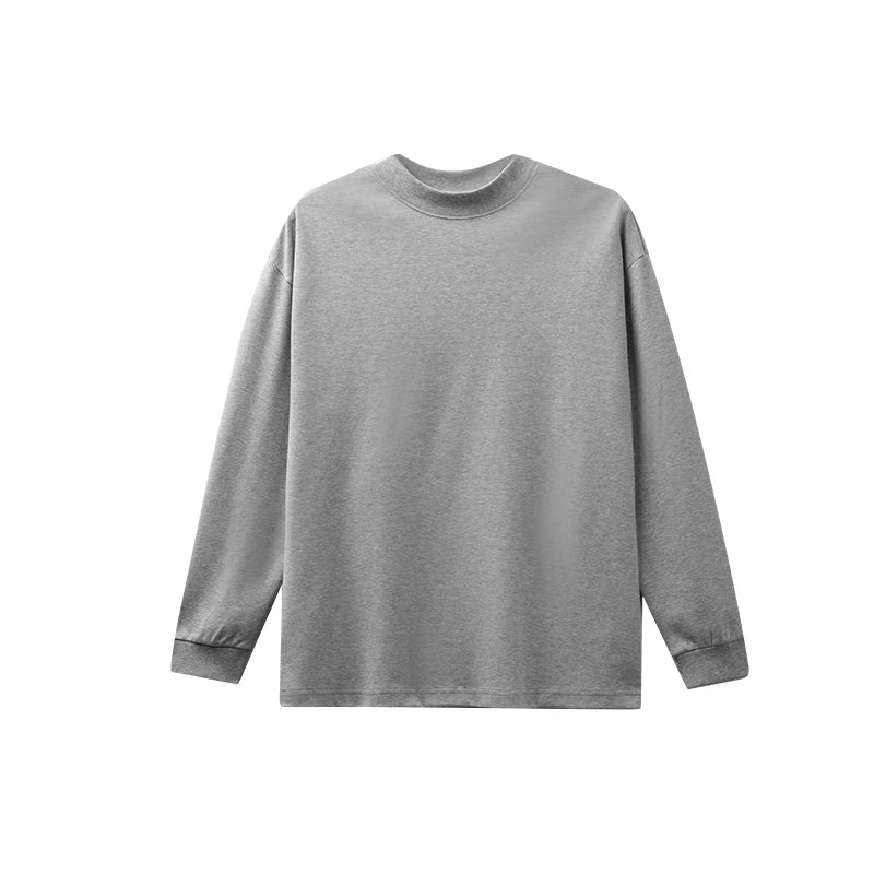 DUKEEN Sorona Fabric Warm Long Sleeve T Shirts for Men Autumn Winter Mock Neck Heavyweight Basic Undershirts Layering Piece