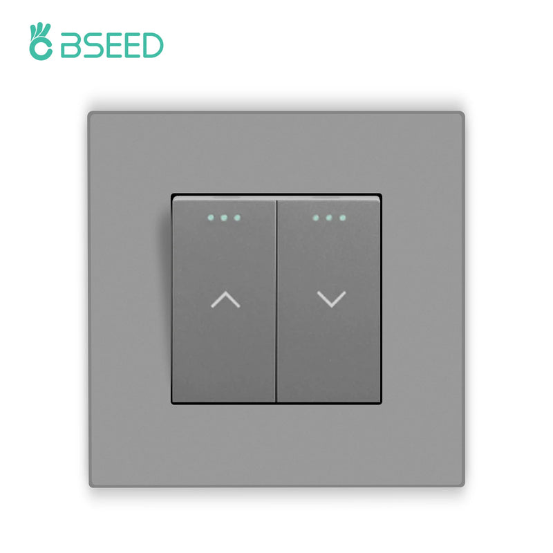 BSEED Mechanical Button Switch Electric Curtain Switch Plastic Frame for Blind Curtain White/Black/Gray/Gold Reset Switch