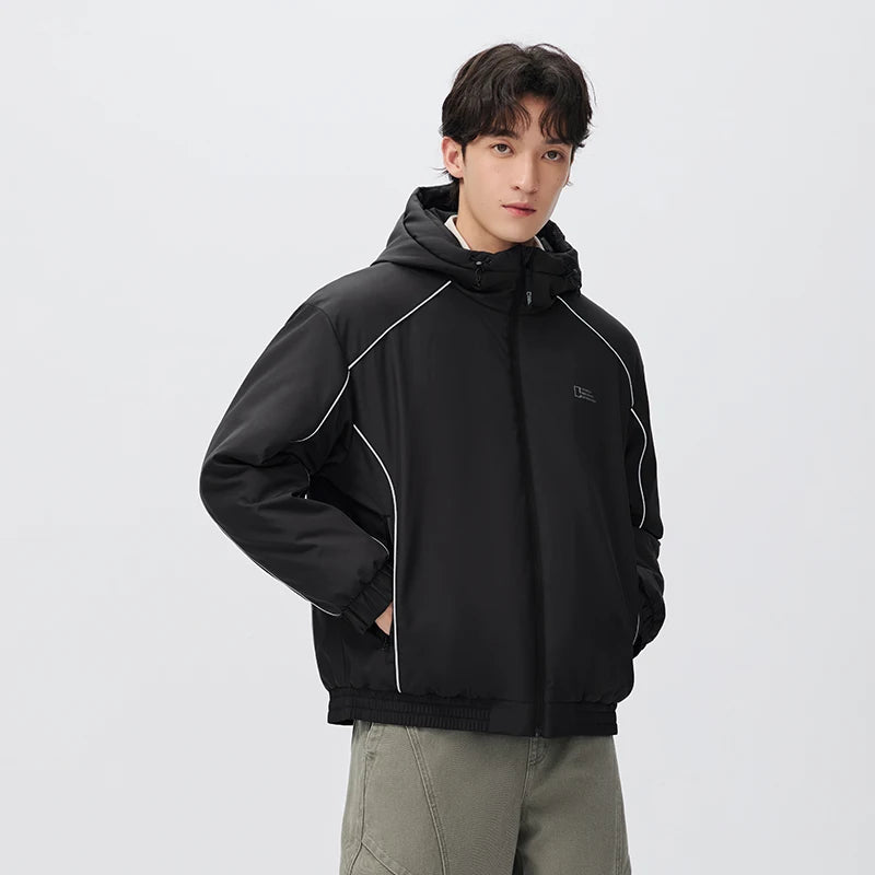 Semir Men Padded Jacket Loose Fit Drawstring Hooded 2026 New Winter Daily Wear Urban Casual Style Cold Weather Layering