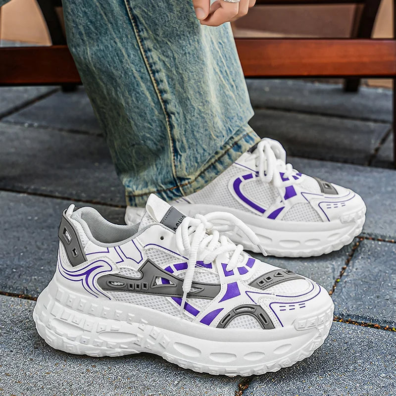 Chunky sneakers four seasons mesh breathable casual outdoor running fashion students speed light soft sole non slip sports shoes