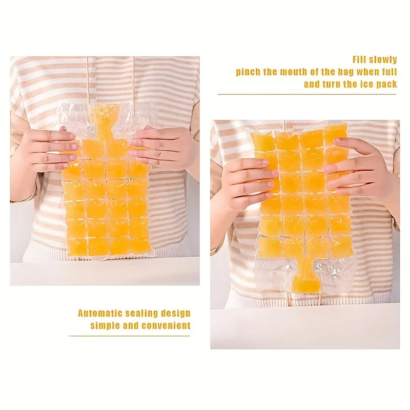10/50pcs Disposable Self-Sealing Ice Cube Bags Stackable Easy Release Ice Molds for Wine Cocktail Food,Ice Cube Maker.