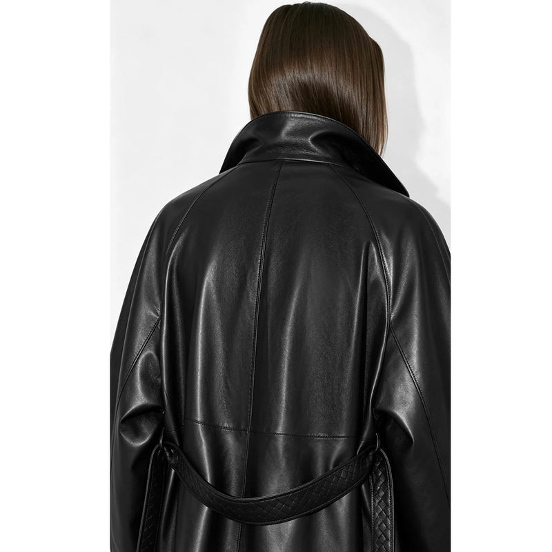 Amii Women's Oversize Faux Leather Jacket Lapel Collar Belt Raglan Sleeve Fashion Coat 2026 Autumn Trend Woman Clothing 12653017