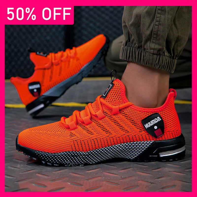 Men Sports Shoes Trend Mesh Breathable Leisure Lace Up Soft Soled Sports Shoes 2026 New Comfortable Versatile Tennis Shoes