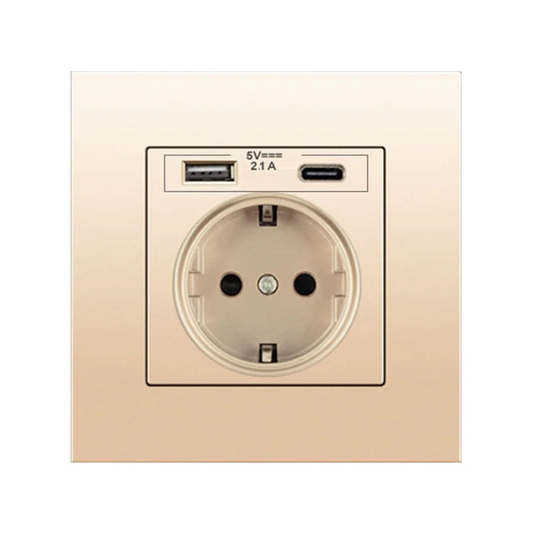រន្ធដោតជញ្ជាំងប្រភេទ USB C ពណ៌ប្រផេះរបស់ EU, អាដាប់ទ័រដោតជញ្ជាំងប្រភេទរន្ធ Type-C, រន្ធដោតភ្លើង 16A ជាមួយការសាកថ្មទូរស័ព្ទ USB, រន្ធដោតរុស្ស៊ី កាហ្សាក់ស្ថាន