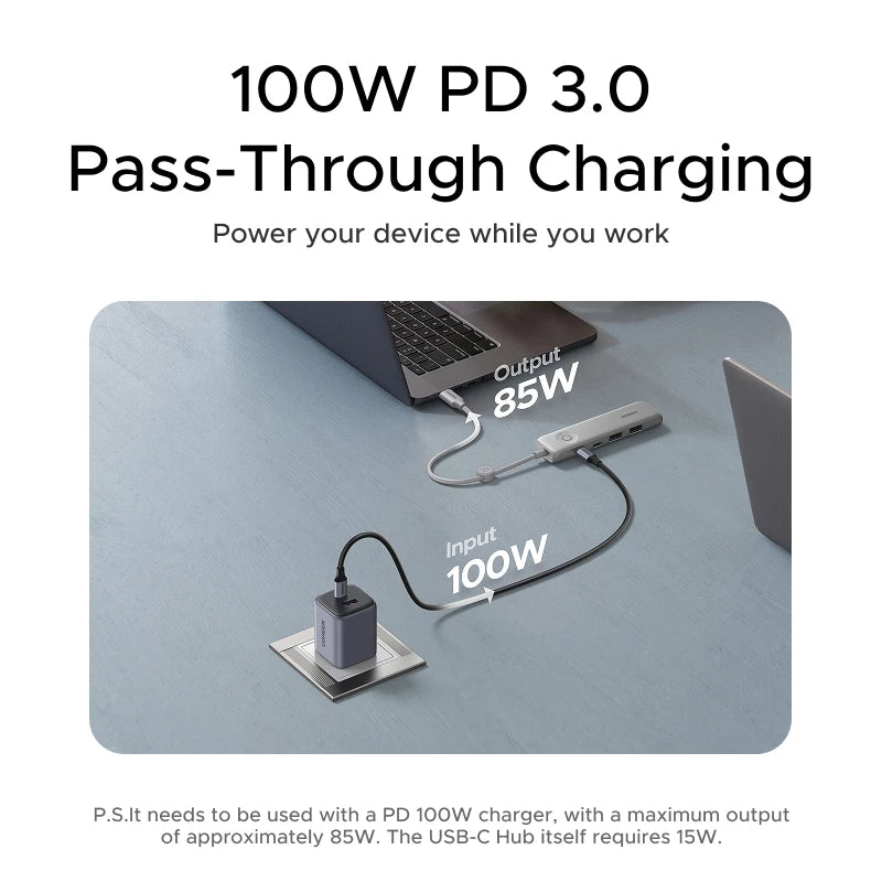 [Screen-Lock Button] UGREEN USB C HUB Type-C to 4K60Hz HDMI USB-C3.2 10Gbps PD100W Charging for Laptop MacBook Pro Air HP Dell