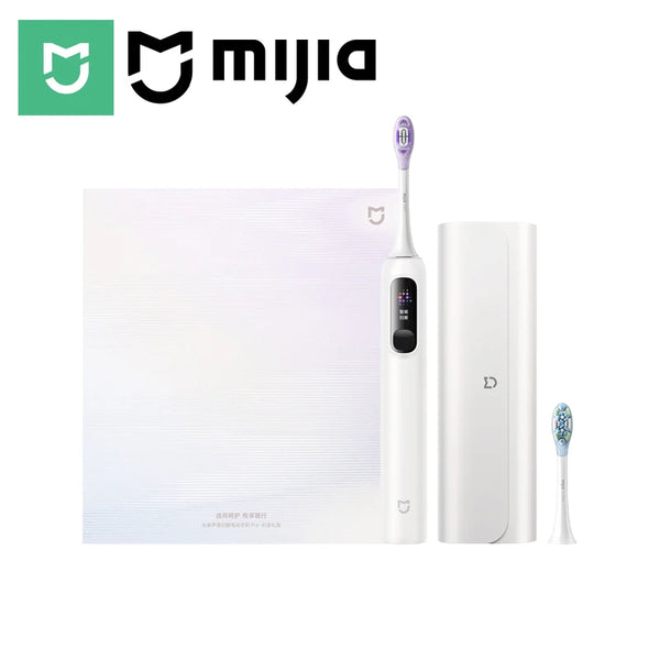 MIJIA Sonic Vibration Electric Toothbrush Pro White Gold Gift Box,Smart 4 Modes,IPX8 Waterproof,LED Screen & Travel Lock