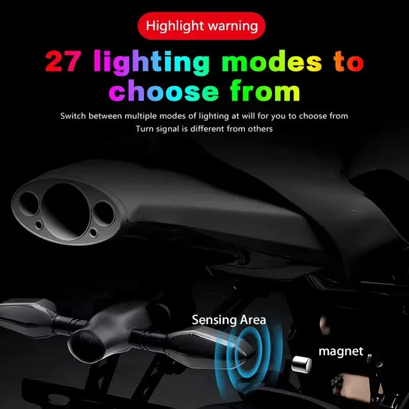ភ្លើងសញ្ញាបត់ម៉ូតូ LED 2 ដុំ សម្រាប់ម៉ូតូគ្រប់ស្ថានភាពផ្លូវ មានភ្លើងសញ្ញាព្រួញបញ្ចាំង ការពារទឹកជ្រាប