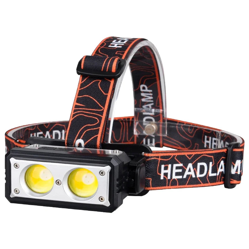 ចង្កៀងមុខ LED 6 របៀប ចង្កៀងមុខដ៏មានអានុភាព Type-C អាចសាកបាន 18650 ធន់នឹងទឹក សម្រាប់ការបោះតង់ បរបាញ់