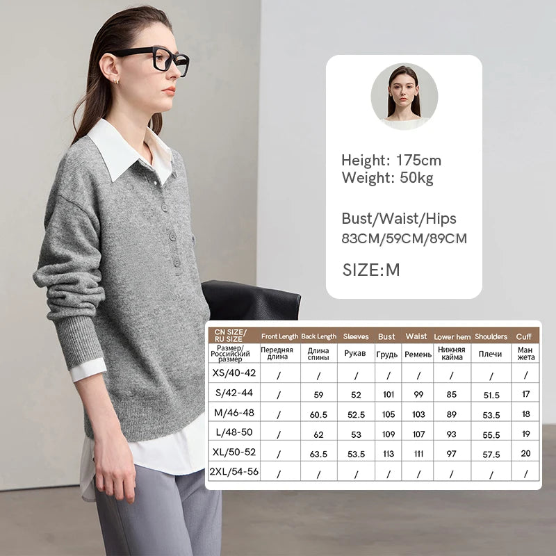AMII Women's Sweater 2026 Autumn Commuter Solid Color Women's Clothing O-neck Pullover Loose Long Sleeve Tops Ladies 12543201