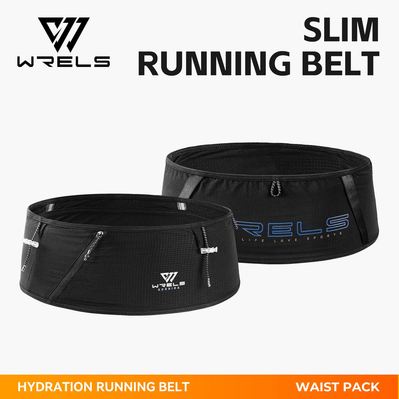 WRELS Running Waist Pack Breathable Slim Workout Belt Adjustable Anti-Slip Outdoor Sports Hiking Men Women Fitness Storage Pack