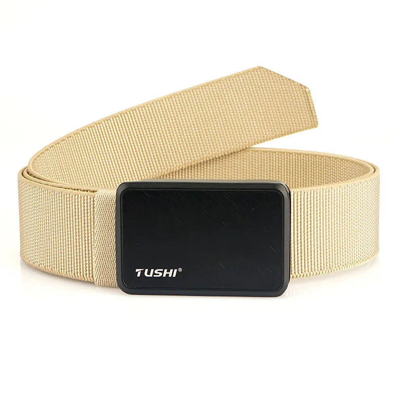 2026 New Aluminum Alloy Buckle Tactical Belt Elastic Material Woven Belts Stylish Casual Girdle for Young Men