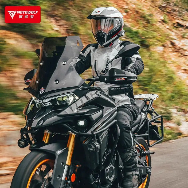 ឈុតជិះម៉ូតូ MOTOWOLF អាវក្រៅរដូវរងាដែលអាចដោះចេញបាន អាវក្រៅការពារទឹក ក្តៅ ធន់នឹងភាពត្រជាក់ ឈុតធ្វើដំណើរវែង-D