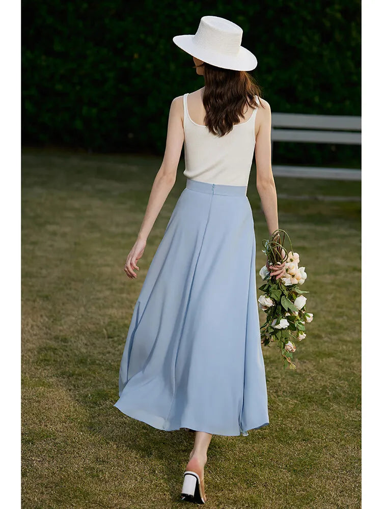 AMII Minimalism 2026 Summer New French Solid White Tanks & Camis Knitted Tops Office Lady Slim Casual Woman Clothing 72342001