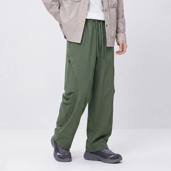 ខោបុរស Semir ធម្មតាមានស្រទាប់ក្រណាត់រោមចៀម រលុង សម ជើងកោង ពណ៌រឹង មានខ្សែចងសម្រាប់ពាក់ក្រៅផ្ទះ រដូវរងាថ្មី ឆ្នាំ២០២៦ សម្រាប់ពាក់ប្រចាំថ្ងៃ