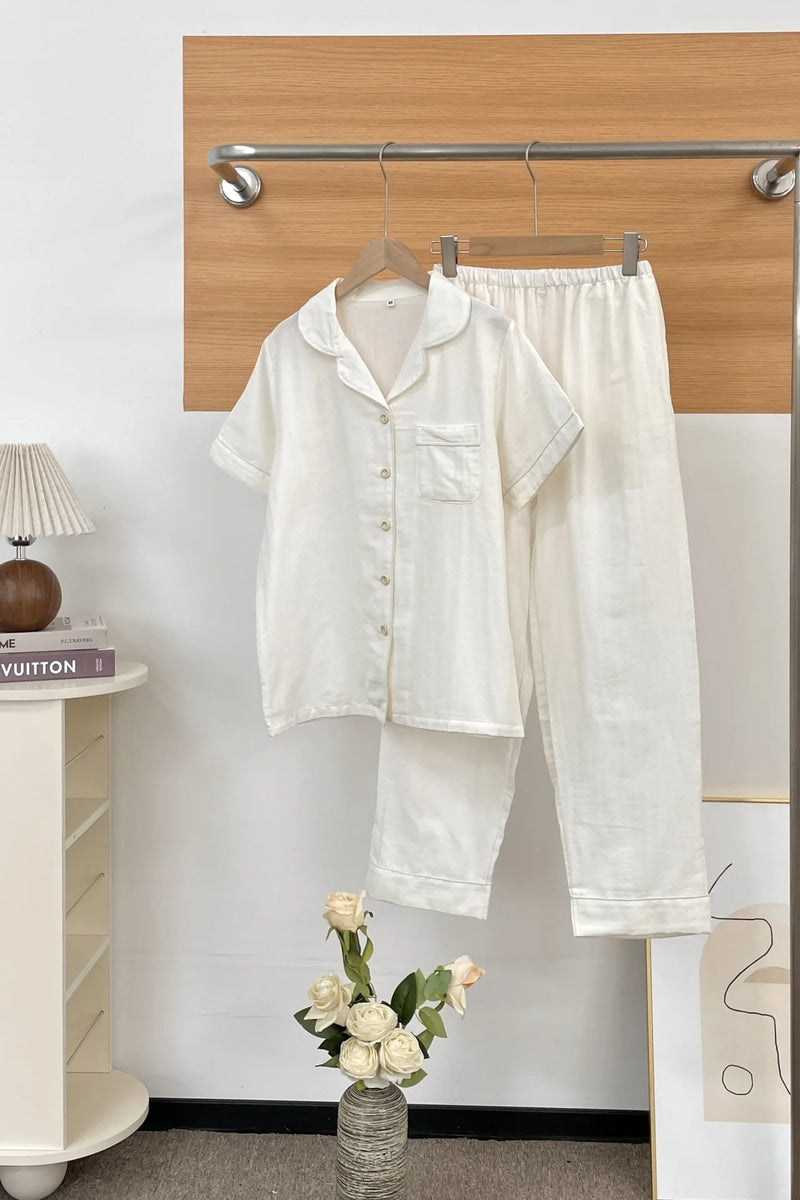 Thin Pajamas for Lady Two-Piece Women's Set Pure Cotton Short Sleeve Pijama Pajamas Woman Night Clothes Summer Clothes Sleepwear