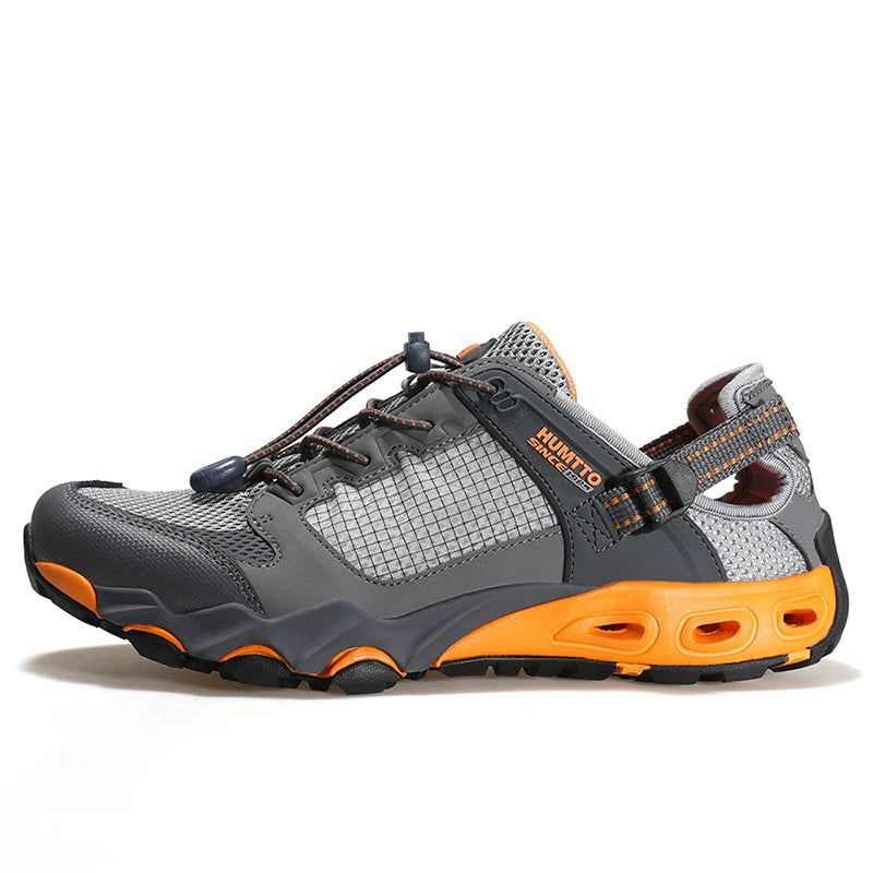 HUMTTO Mens Upstream Shoes Outdoor Trekking Wading Aqua Shoes Breathable Mesh Quick drying Waterproof Sneakers Big Size Hiking