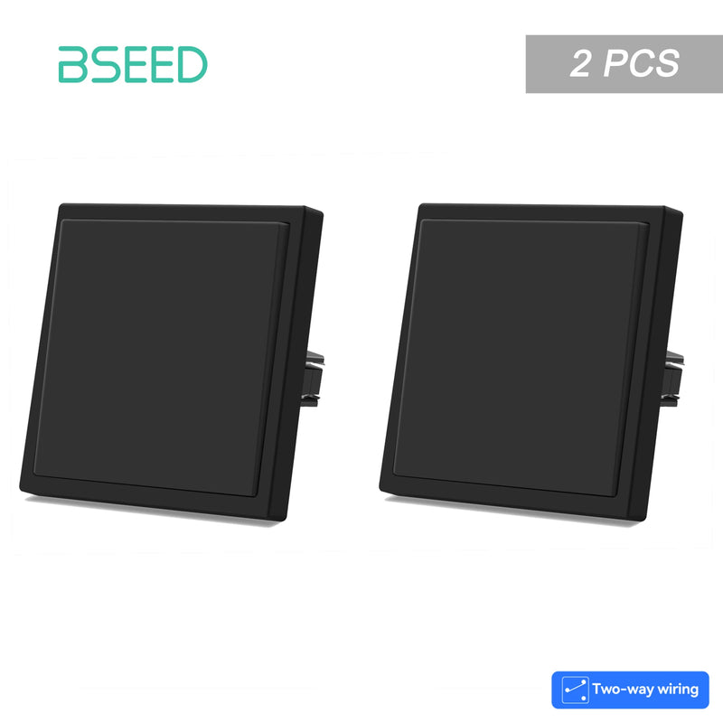 BSEED E Series 1/2/4/8 Packs 1Gang 2Way Button Light Switch Bulk Set Plastic Frame Wall Light Switch On Off For Stairs