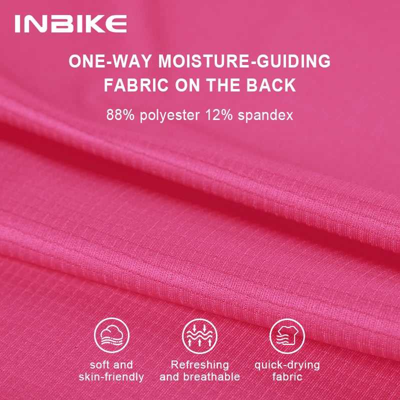 INBIKE Women's Cycling Bike Jersey Long Sleeve for Riding Mountain Road Shirts for Women Reflective Biking Clothing with Pockets