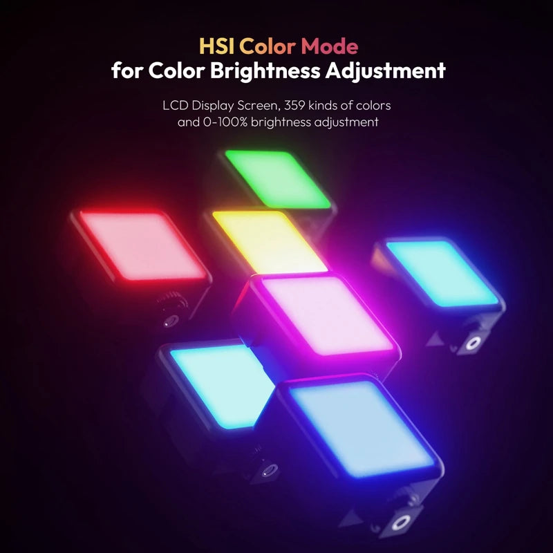 ភ្លើងវីដេអូ Ulanzi VL49 RGB Mini LED 2000mAh 2500K-9000K ភ្លើងថតរូបចល័ត Vlog បំពេញពន្លឺសម្រាប់កាមេរ៉ា DSLR SLR